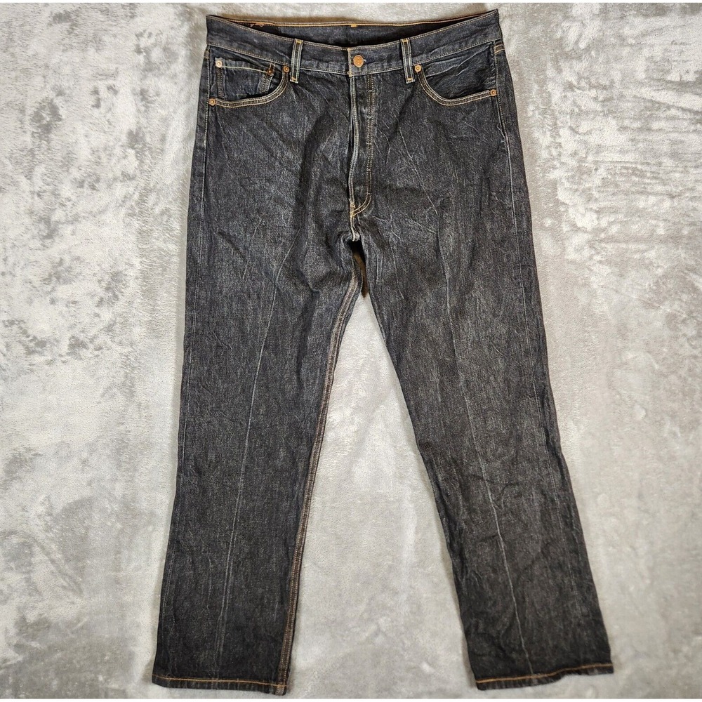 Levi's 501XX Jeans Men's 36X30 (Tag 38X32) Black Straight Baggie Button Fly